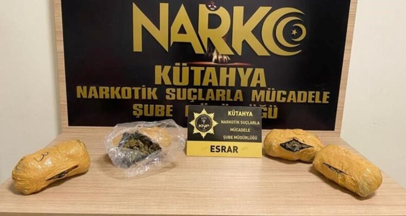 Kütahya’da 2 bin 116 gram esrar ele geçirildi