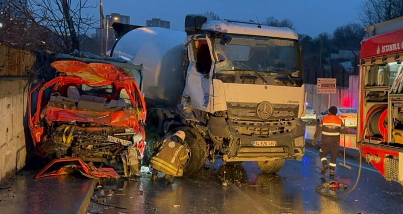 Beton mikseri kamyoneti biçti