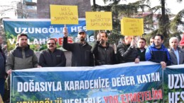 Uzungöl’de yapılması planlanan HES’e vatandaşlardan protesto