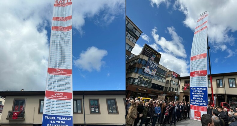 Bu kez Balıkesir’de 20 metrelik ‘parsel parsel’ pankartı