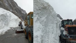 Yüksekova’da kar küreme çalışmasında çığ düştü