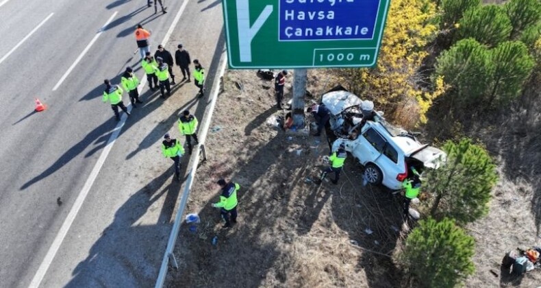 Edirne’de cip şarampole devrildi: 2 ölü, 3 yaralı